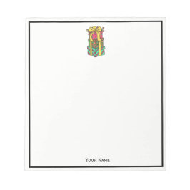 Stapelde gevlekte kerstcadeautjes notitieblok