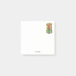 Stapelde gevlekte kerstcadeautjes post-it® notes