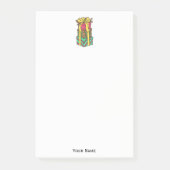 Stapelde gevlekte kerstcadeautjes post-it® notes (Voorkant)