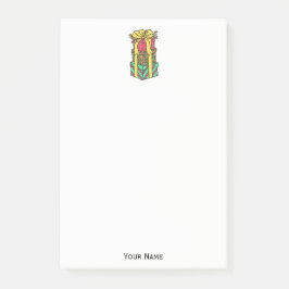 Stapelde gevlekte kerstcadeautjes post-it® notes