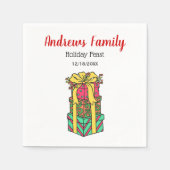 Stapelde gevlekte kerstcadeautjes servetten (Voorkant)