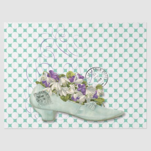 Stapelemvrouw van de Parijse schoenenbloem Tissuepapier (Voorkant)