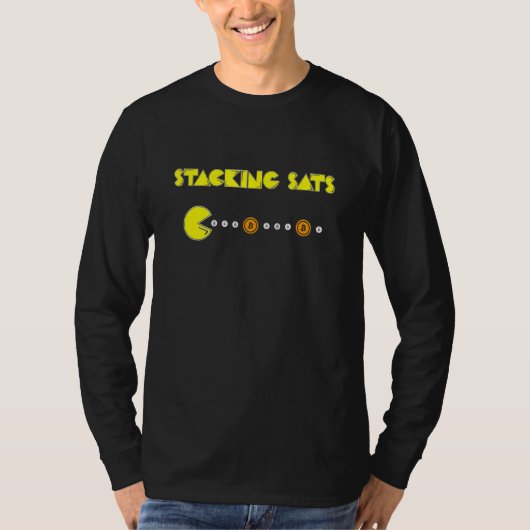 Stapelen Sats Bitcoin Crypto Valuta BTC T-shirt (Voorkant)