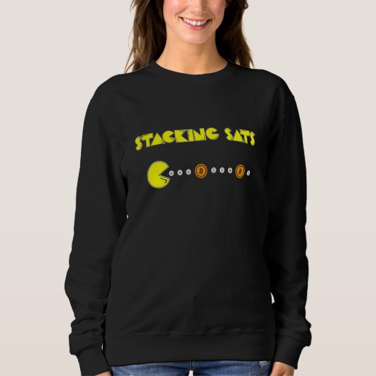 Stapelen Sats Bitcoin Crypto Valuta BTC Trui (Voorkant)