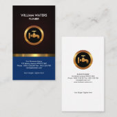 Stapelend goudpictogram Blauwe watertroep Visitekaartje (Voorkant / Achterkant)