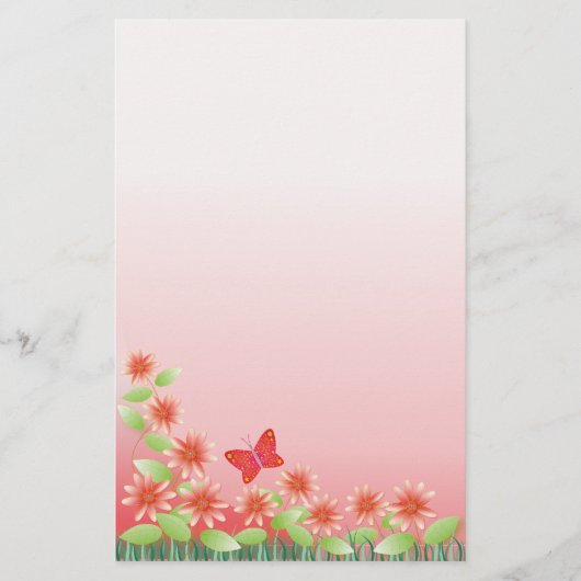 Stapelgoed : Daisy en vlinder Briefpapier (Voorkant)