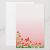 Stapelgoed : Daisy en vlinder Briefpapier (Voorkant / Achterkant)