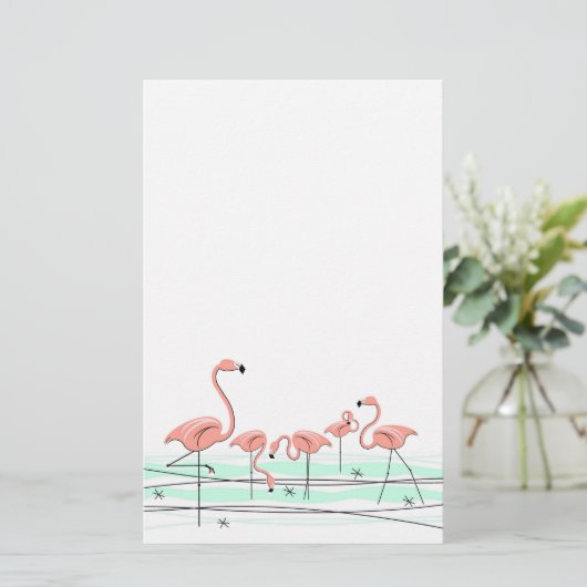 Stapelgoed van de Flamingo Ocean Group Briefpapier (Staand voorkant)