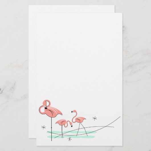 Stapelgoed van de Flamingo Ocean Trio Briefpapier (Voorkant / Achterkant)