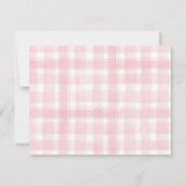 Stapelgoed van Roze Gingham Laurel Crest Bedankkaart (Achterkant)