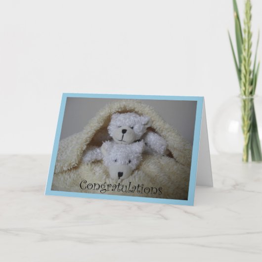 Stapeljongen tweeling beren gefeliciteerd kaart (Voorkant)