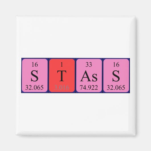 Stapelmagneet met periodieke tabelnaam magneet (Voorkant)