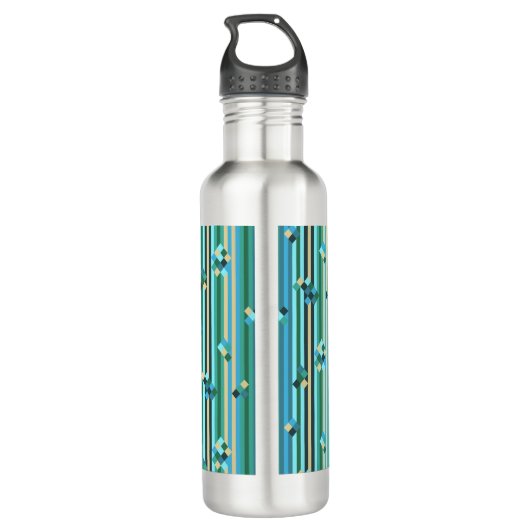 Stapelmengsel — groen en blauw waterfles  (Achterkant)