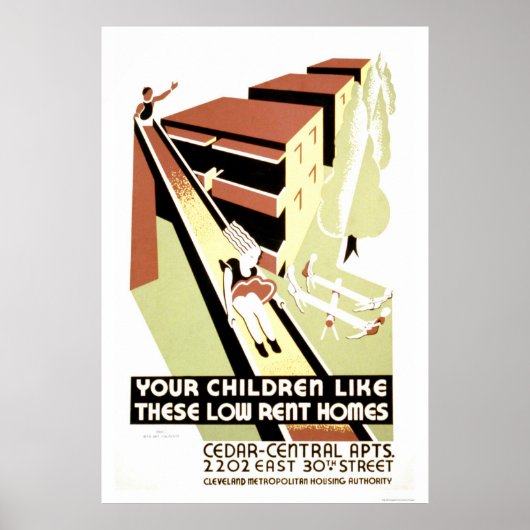 Stapelmodel 1940 WPA voor thuisgebruik met lage hu Poster (Voorkant)