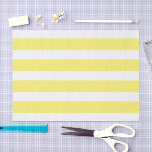 Stapelpapier: Gele en witte Big Stripes Tissuepapier (Craft)