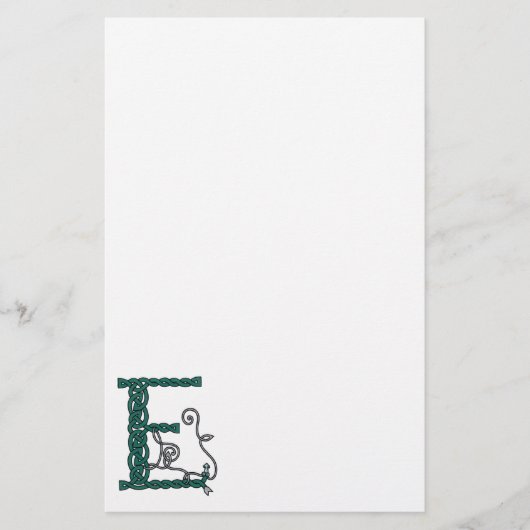 Stapelpapier met Keltische letter E Briefpapier (Voorkant)