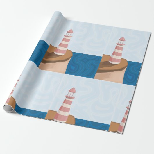 Stapelpapier voor de afwerking van vuurtoren cadeaupapier (Uitgerold)