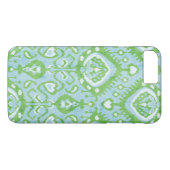 Stapelpatronen met blauwe en groene ikat Case-Mate iPhone case (Achterkant (Horizontaal))