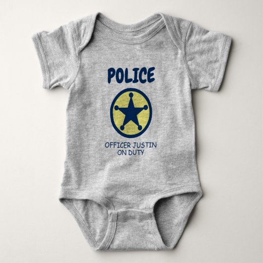 Stapelpenbadge baby bodysuit politieagent (Voorkant)