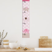 Stapelroze olifantengroeikaart houdt 8 x 44! poster (Keuken)