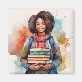 Stapels boeken magneet