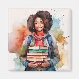 Stapels boeken magneet