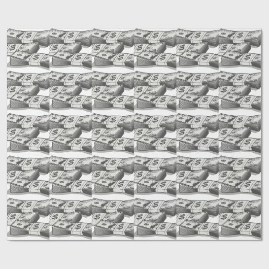 Stapels contant geld cadeaupapier (Vlak)