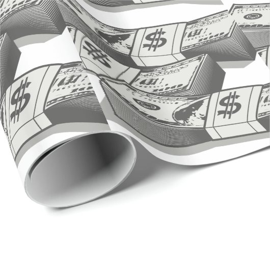 Stapels contant geld cadeaupapier (Rol Hoek)