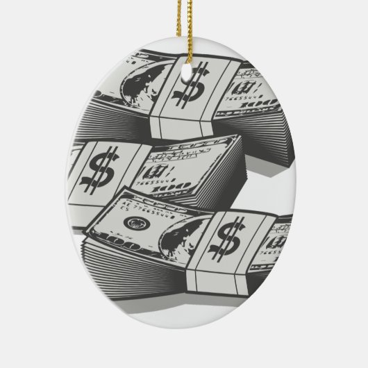 Stapels contant geld keramisch ornament (Rechts)