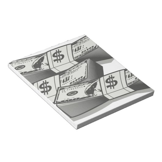 Stapels contant geld notitieblok (Schuin)