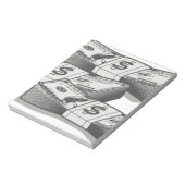 Stapels contant geld notitieblok (Linkerzijde)