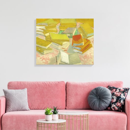 Stapels Franse romans | Vincent van Gogh Canvas Afdruk (Insitu (Woonkamer))