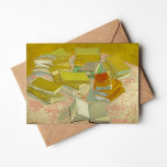 Stapels Franse romans | Vincent van Gogh Kaart<br><div class="desc">Piles of French Novels (1887) van de Nederlandse postpressionist Vincent Van Gogh. Origineel kunstwerk is een olie op canvas die stapels boeken in levendige gele tinten afschildert. Gebruik de ontwerphulpmiddelen om douanetekst toe te voegen of het afbeelding te personaliseren.</div>