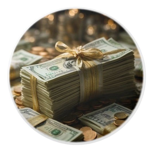 Stapels geld keramische knop (Voorkant)