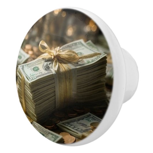 Stapels geld keramische knop