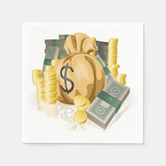 stapels geld papieren servetten (Voorkant)