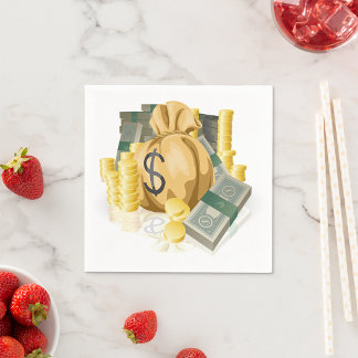 stapels geld papieren servetten