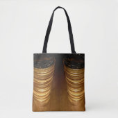 Stapels goudmunten tote bag (Voorkant)