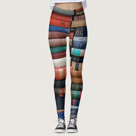 Stapels oude boeken bibliotheek leggings (Voorkant)