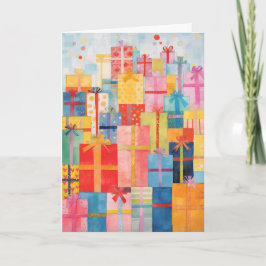 Stapels van verpakte geschenken kerst Kaart