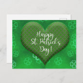 Stapelstaarten Dag Shamrock Heart Love Briefkaart (Voorkant / Achterkant)