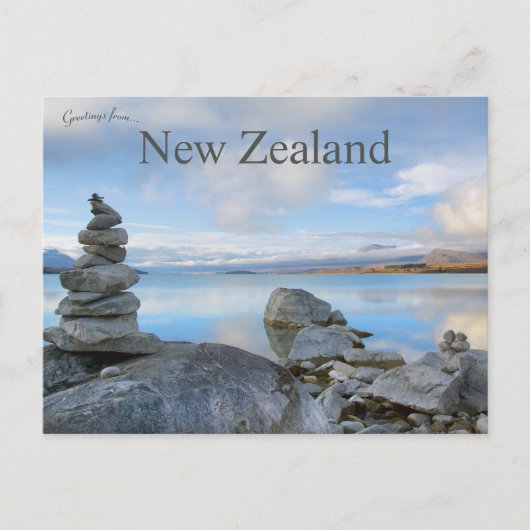 Stapelstenen bij Lake Tekapo Nieuw-Zeeland Briefkaart (Voorkant)