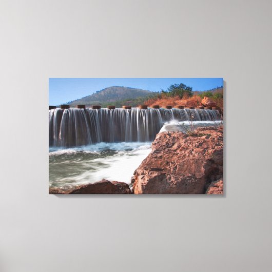 Stapelstenen boven de waterval canvas afdruk (Voorkant)