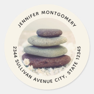 Stapelstenen Meditatief Cairn Adres Ronde Sticker
