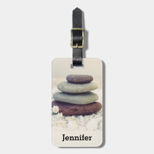 Stapelstenen Meditatieve Cairn Bagagelabel (Voorkant verticaal)