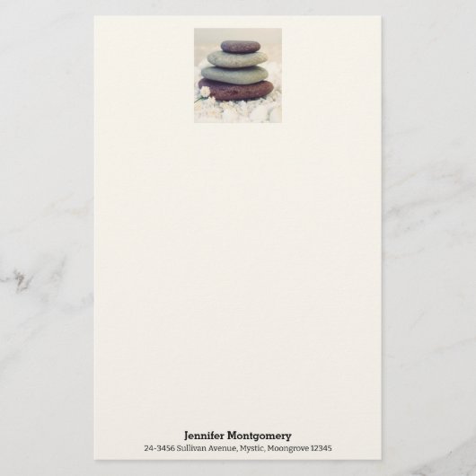 Stapelstenen Meditatieve Cairn Briefpapier (Voorkant)
