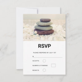Stapelstenen Meditatieve Cairn bruiloft RSVP Kaartje