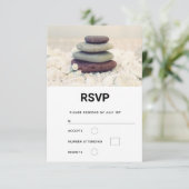 Stapelstenen Meditatieve Cairn bruiloft RSVP Kaartje (Staand voorkant)