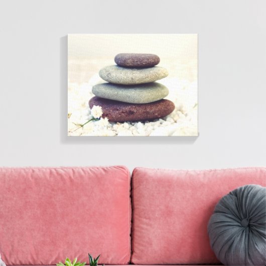 Stapelstenen Meditatieve Cairn Canvas Afdruk (Insitu (Woonkamer))