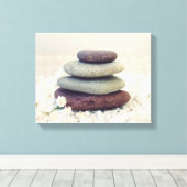 Stapelstenen Meditatieve Cairn Canvas Afdruk (Insitu (Houten vloer))